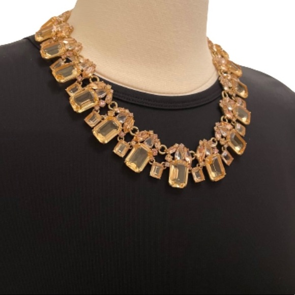 J Crew Cluster Drop Stone Necklace - Picture 3 of 13